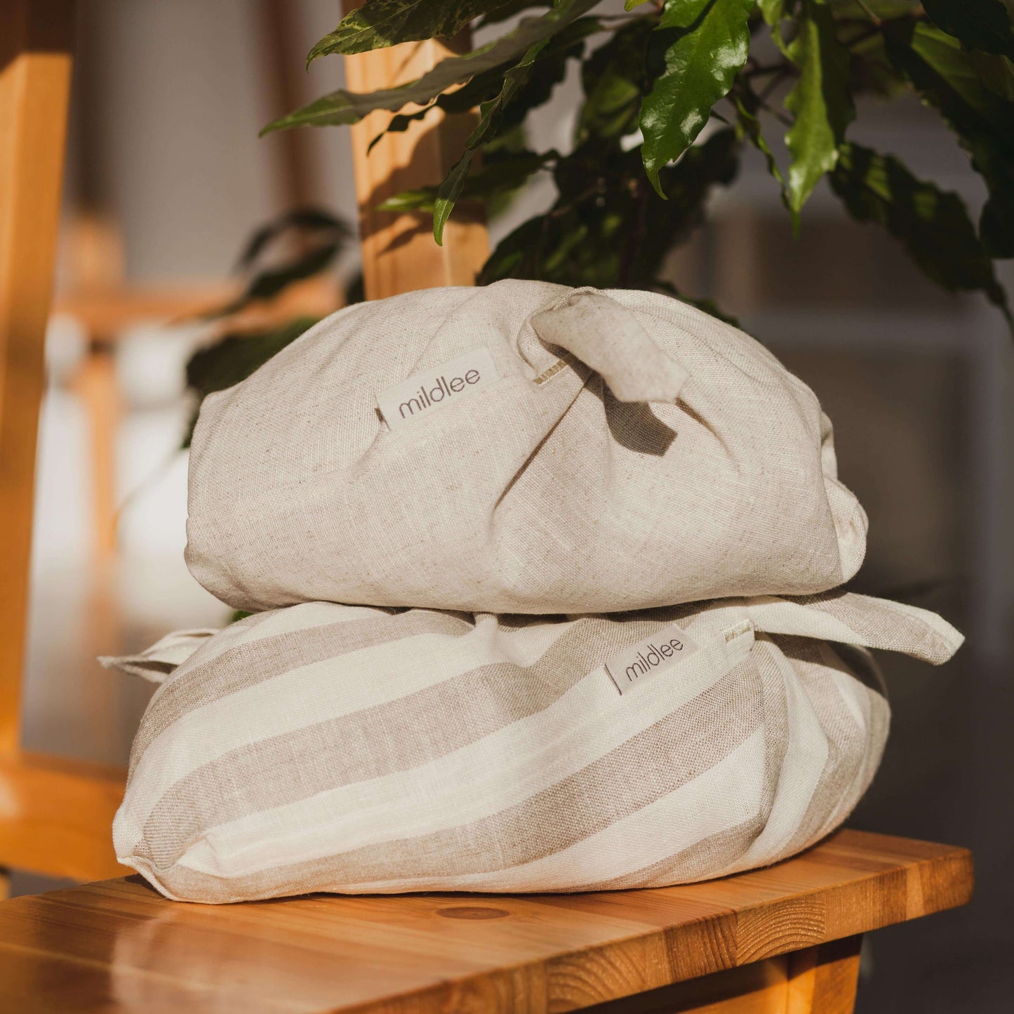 Two Linen Bread Bento Bags
