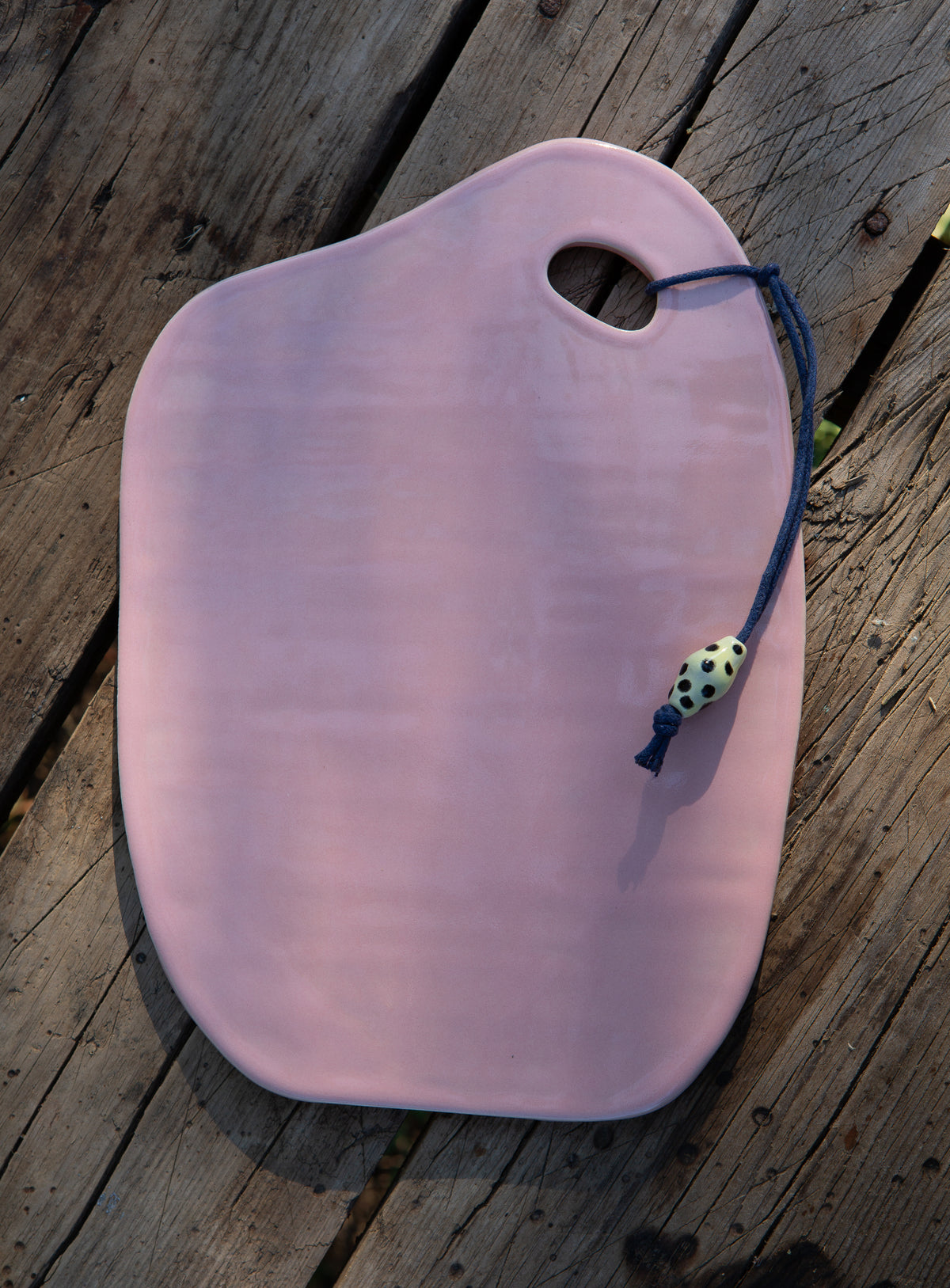 Ceramic Cheese & Charcuterie Board in Glossy Baby Pink