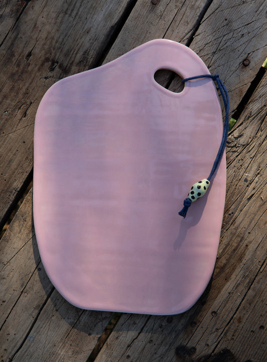 Ceramic Cheese & Charcuterie Board in Glossy Baby Pink