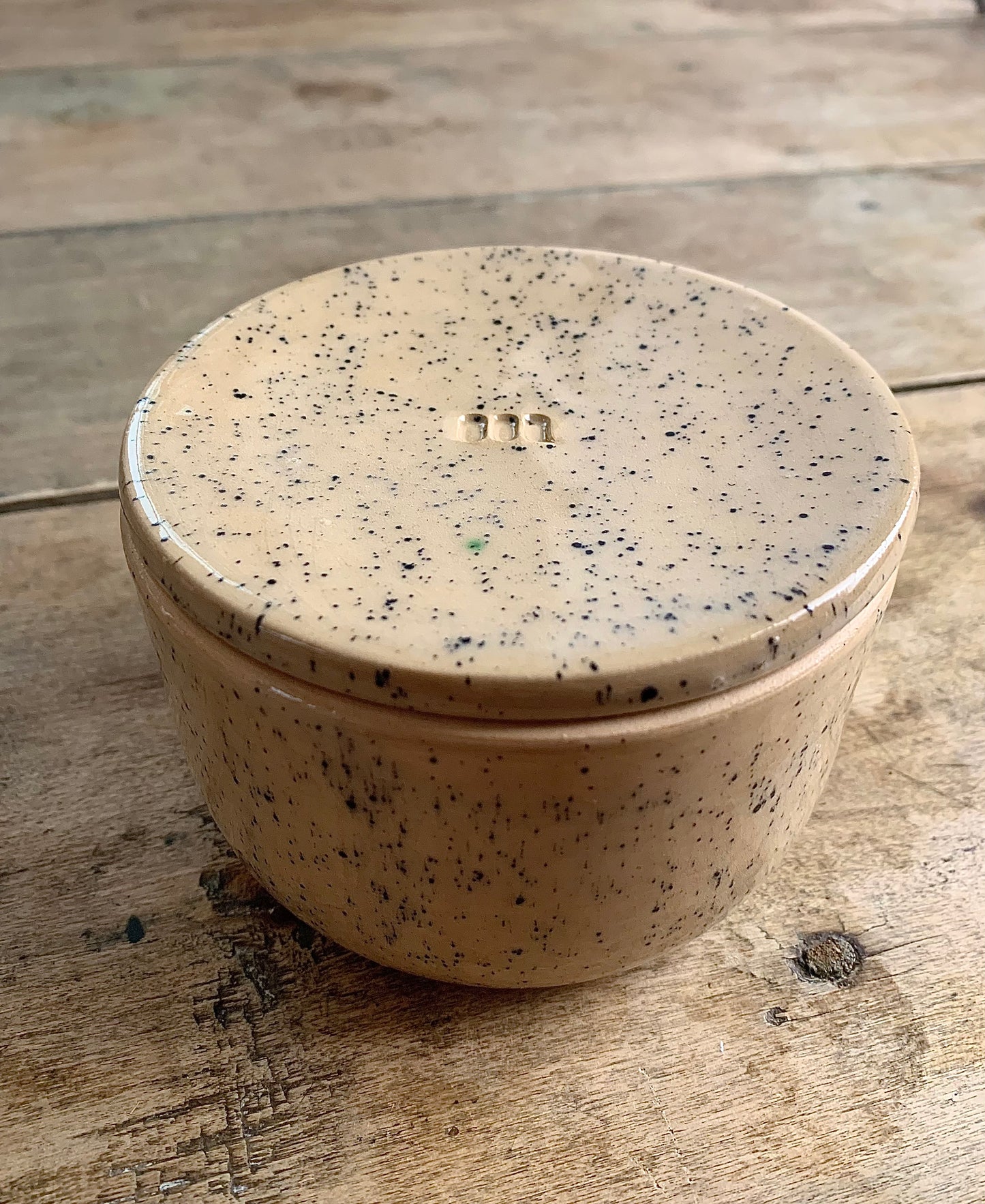 Ceramic French Butter Keeper – Speckled Glaze, Family Size