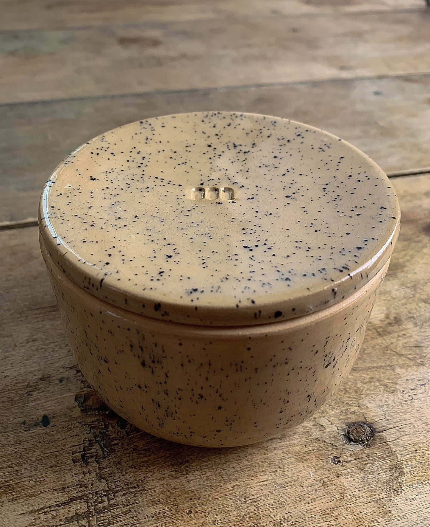 Ceramic French Butter Keeper – Speckled Glaze, Family Size